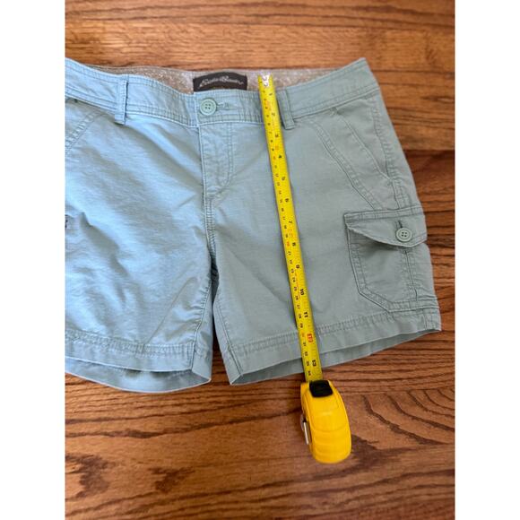 Eddie Bauer Ladies 2P Blue Gray Shorts 98% Cotton Pockets Button Zip Closure - Picture 8 of 11